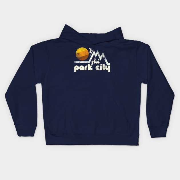 Retro Ski Park City Kids Hoodie by darklordpug